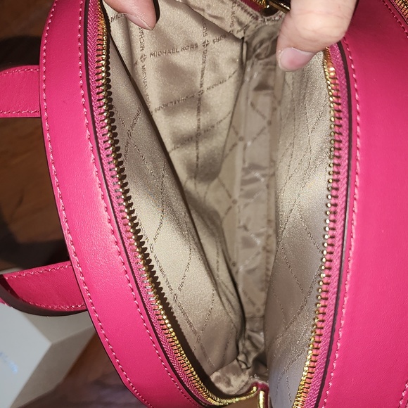 NWT Michael Kors Bags Michael Kors Jaycee Medium Pebbled Leather in Carmine Pink - Picture 6 of 9